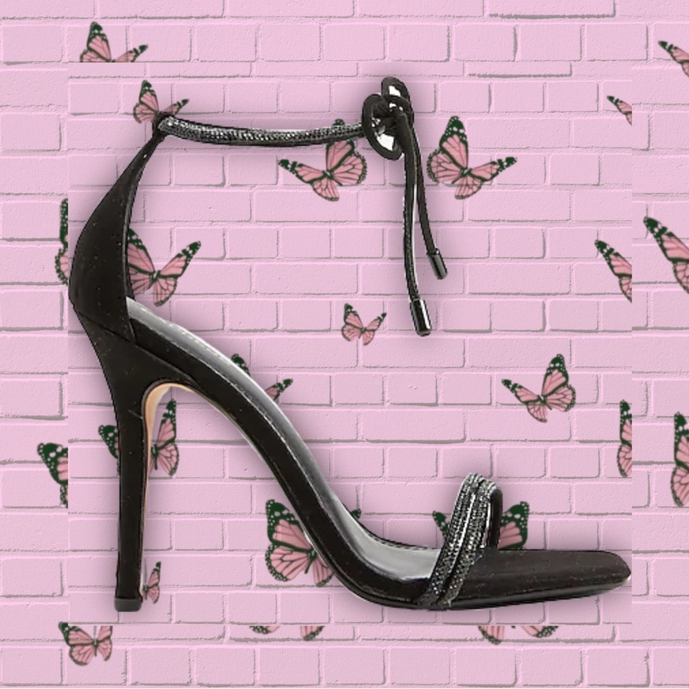 Express Embellished Tubular Ankle Tie Heeled Sandal